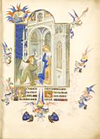 L'Annonciation (Les tres riches heures du Duc de Berry, des Freres Limbourg)